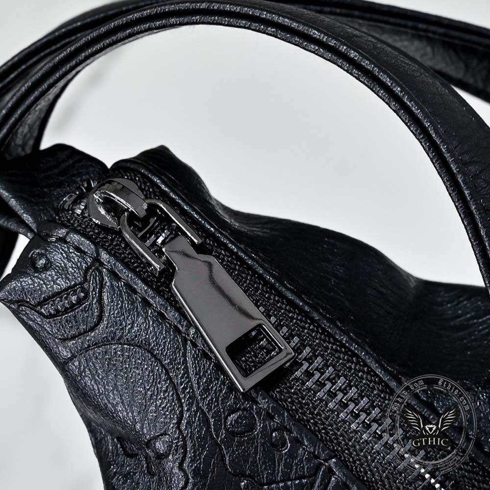 Gothic Skull Studded PU Leather Crossbody Shoulder Bag