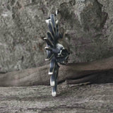 Gothic Skull Sun God Sterling Silver Monster Pendant