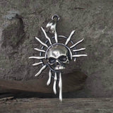 Gothic Skull Sun God Sterling Silver Monster Pendant | Gthic.com
