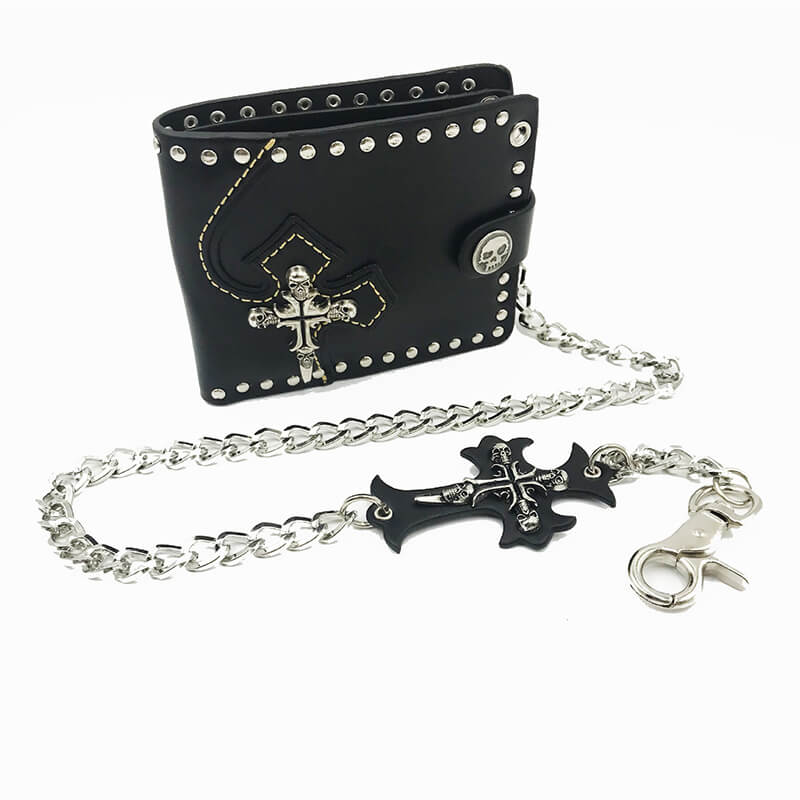 Cartera Budded Cross de piel sintética con calavera