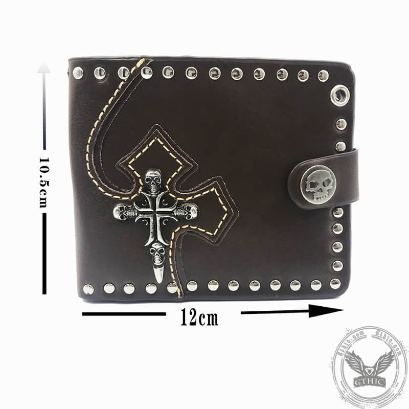 Cartera Budded Cross de piel sintética con calavera