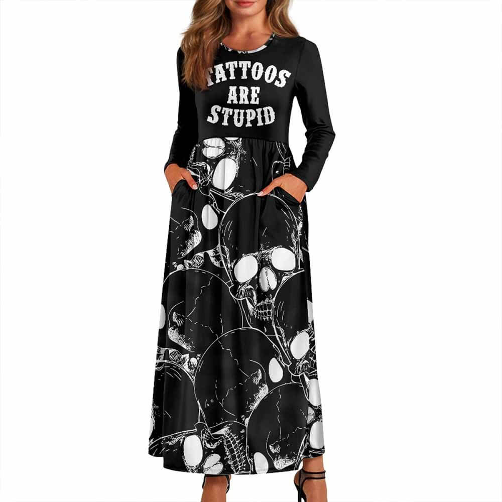 Gothic Skull Tattoos Are Stupid Pocket Dress 01 | Gthic.com