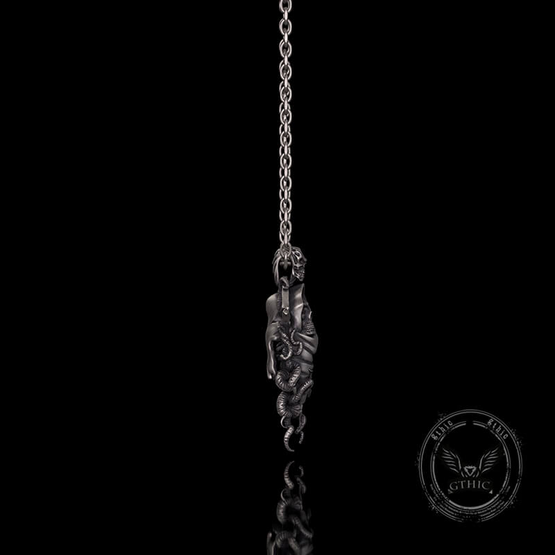 Gothic Skull Tentacle Demon Sterling Silver Pendant | Gthic.com