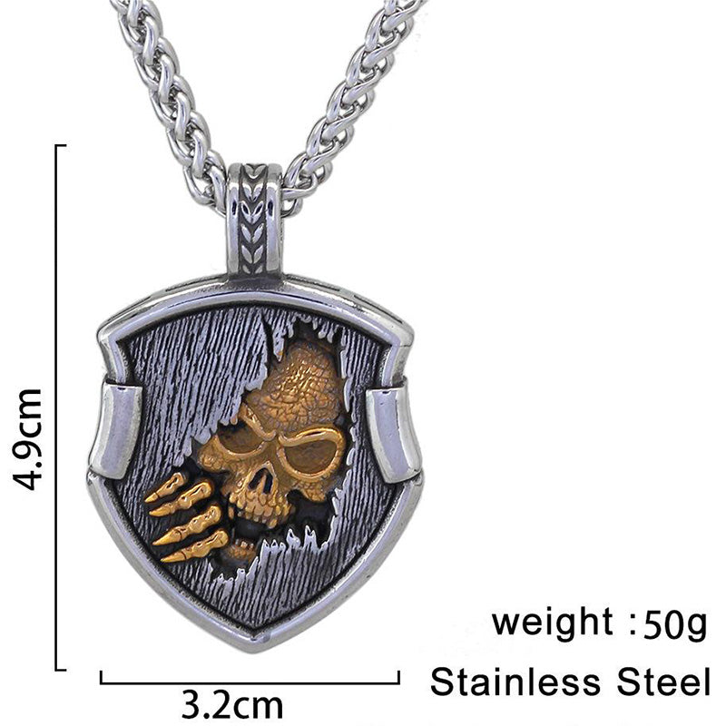 Gothic Skull Vampire Stainless Steel Necklace