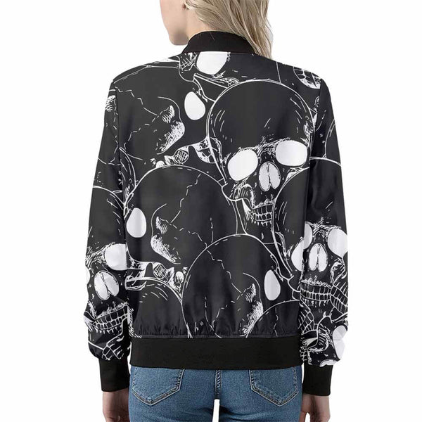 Gothic Skull Zip-Up Stand Neck Jacket 02 | Gthic.com