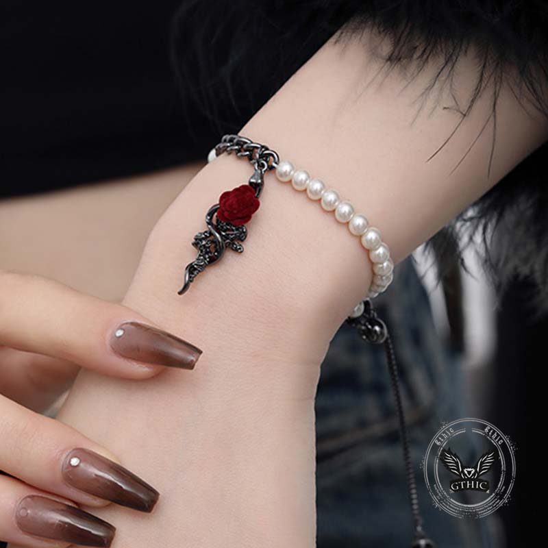 Gothic Snake Wrapped Rose Alloy Jewelry Set