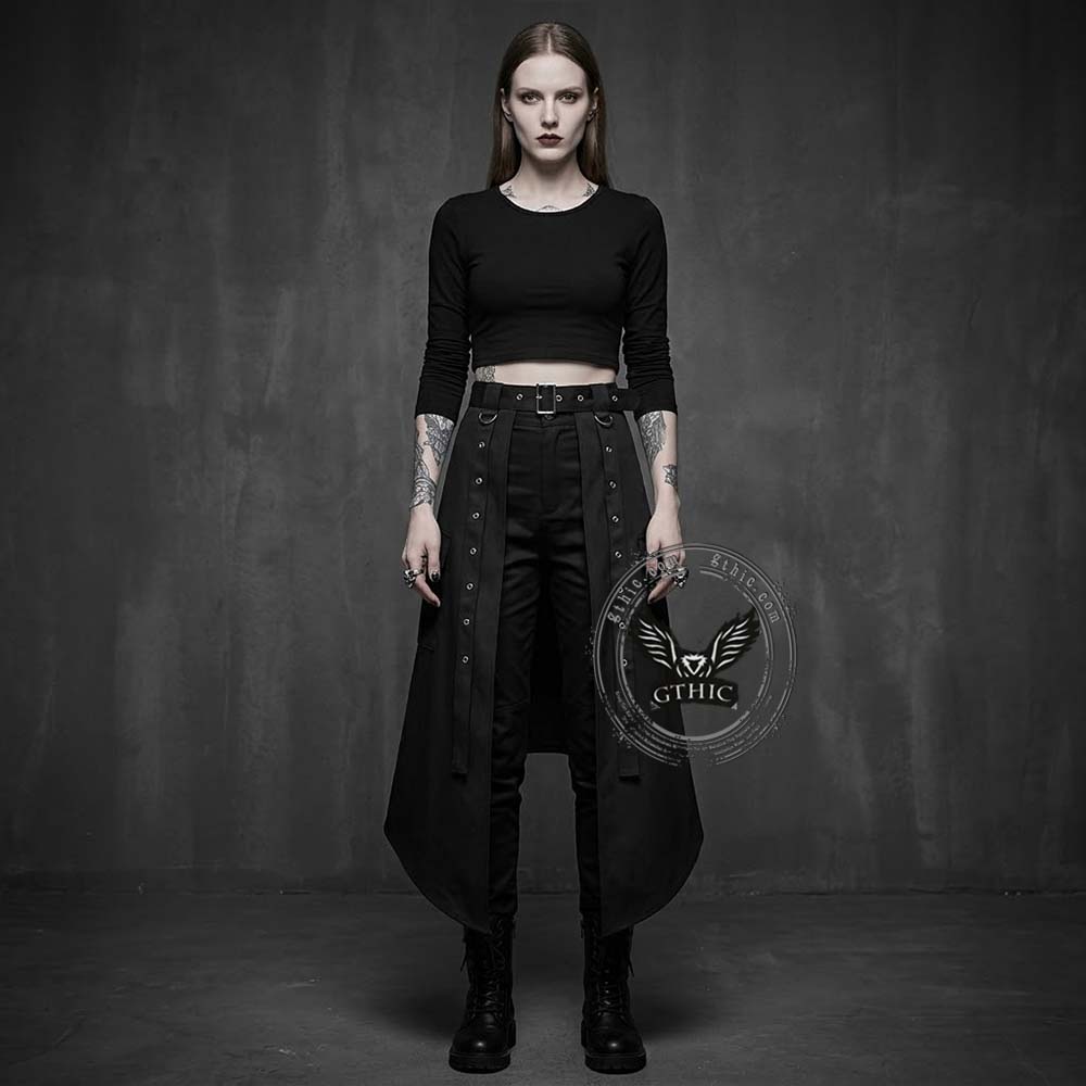 Gothic Solid Color Halloween Belt Half Skirt | Gthic.com