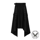 Gothic Solid Color Halloween Belt Half Skirt