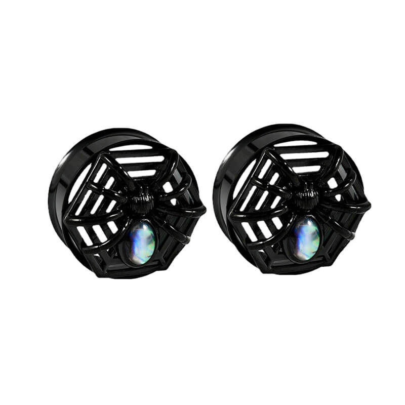 Gothic Spider Design Stainless Steel Ear Gauges | Gthic.com