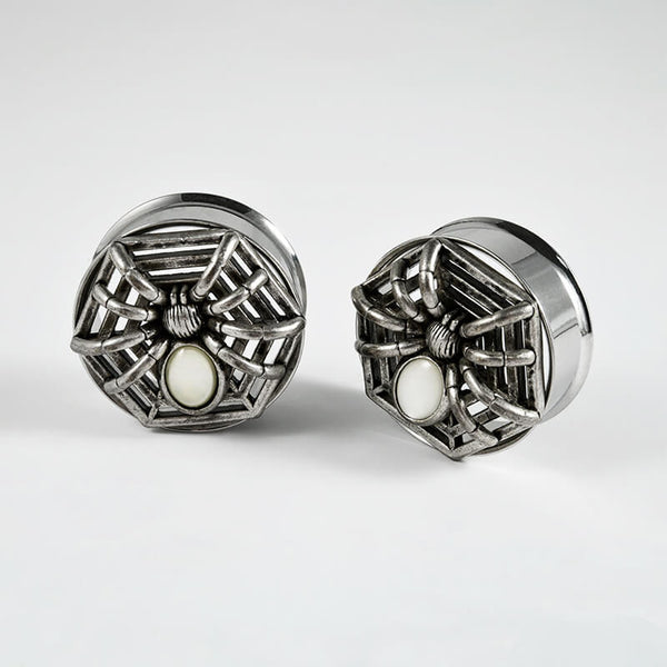 Gothic Spider Design Stainless Steel Ear Gauges | Gthic.com