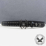 Gothic Spider Shield Y2K Rivet PU Leather Belt