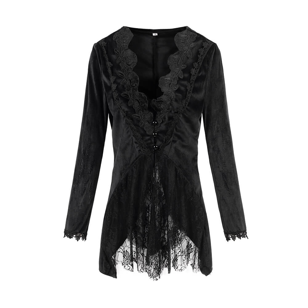 Gothic Stand Neck Lace Black Court Tuxedo 01 | Gthic.com