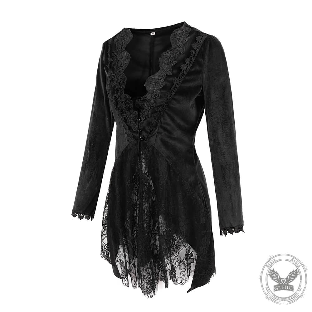 Gothic Stand Neck Lace Black Court Tuxedo 02 | Gthic.com