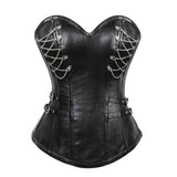 Gothic Steel-Boned Zipper Closure PU Leather Corset | Gthic.com