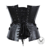 Gothic Steel-Boned Zipper Closure PU Leather Corset