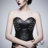 Gothic Steel-Boned Zipper Closure PU Leather Corset | Gthic.com