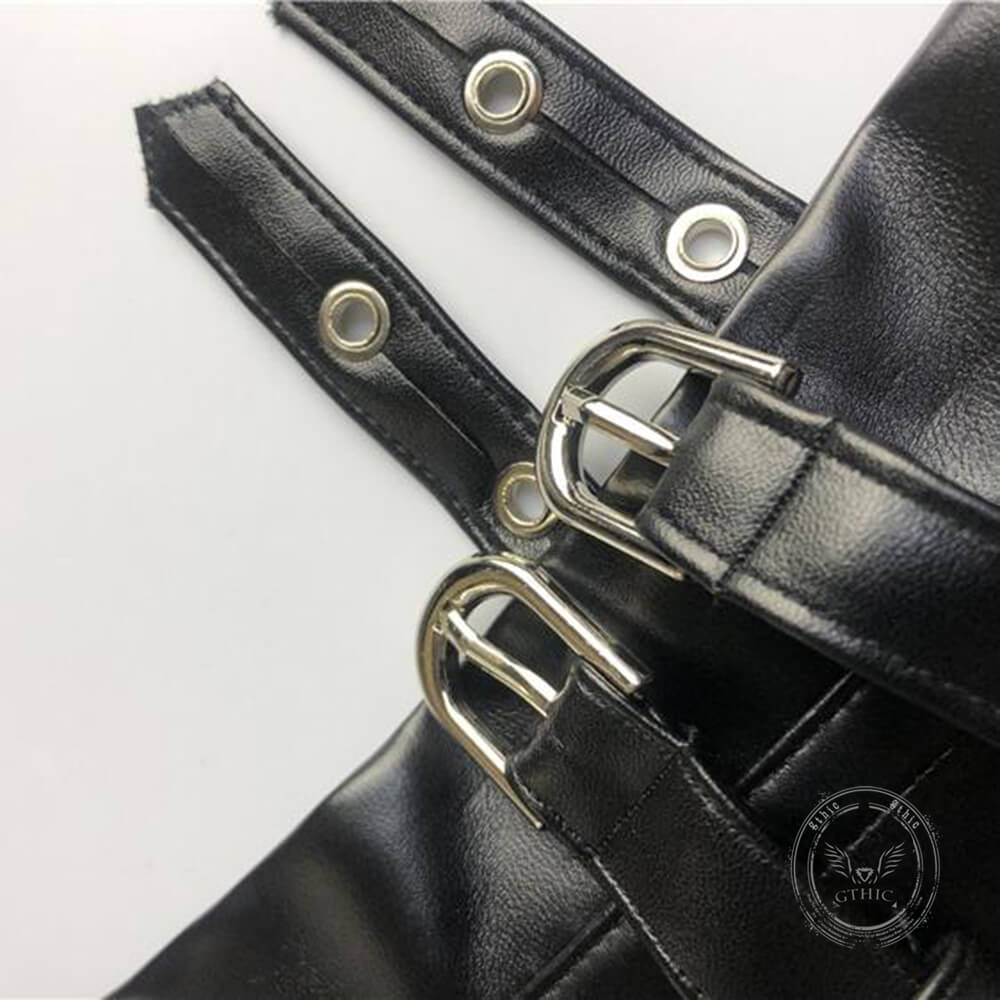 Gothic Steel-Boned Zipper Closure PU Leather Corset