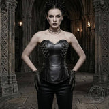 Gothic Steel-Boned Zipper Closure PU Leather Corset | Gthic.com