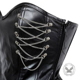 Gothic Steel-Boned Zipper Closure PU Leather Corset