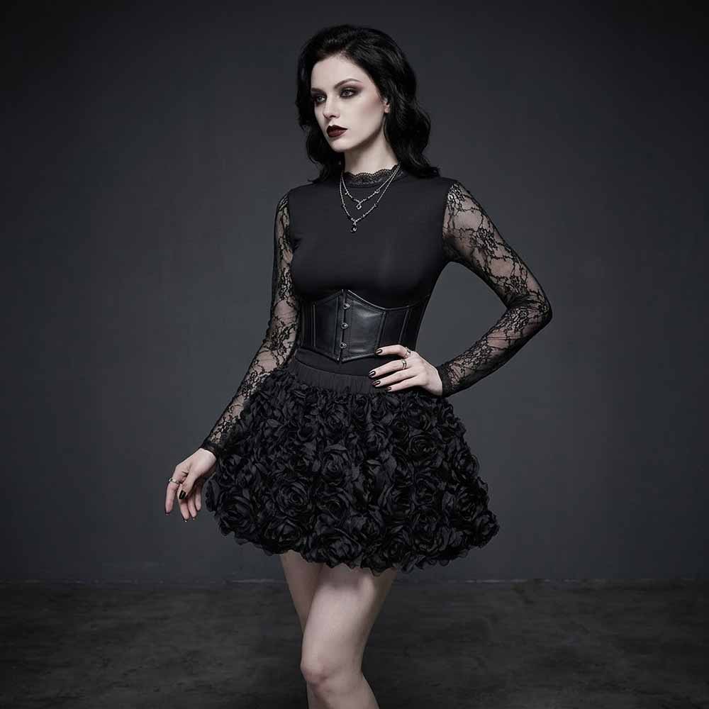 Gothic Street Lace-Up Corset Top Mini Skirt Set | Gthic.com