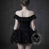 Gothic Street Lace-Up Corset Top Mini Skirt Set