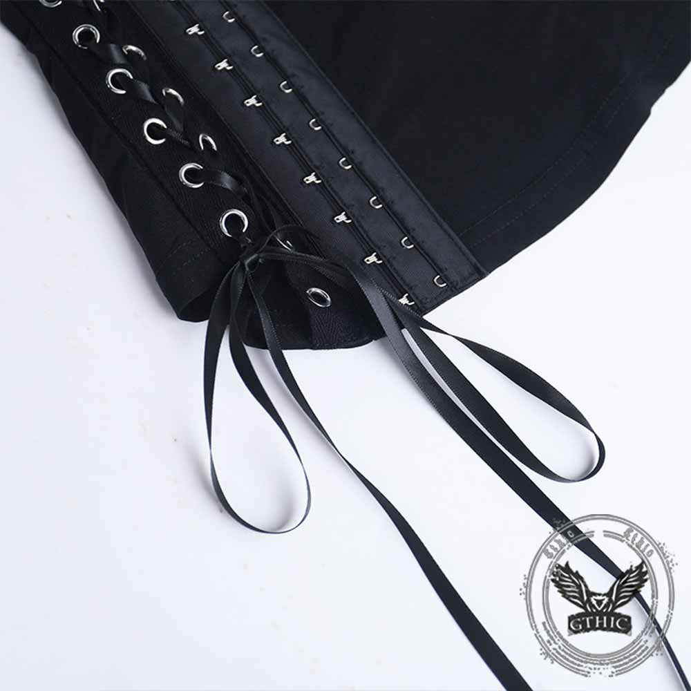 Gothic Street Lace-Up Corset Top Mini Skirt Set