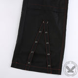 Gothic Striped Mesh Patchwork Cargo Pants