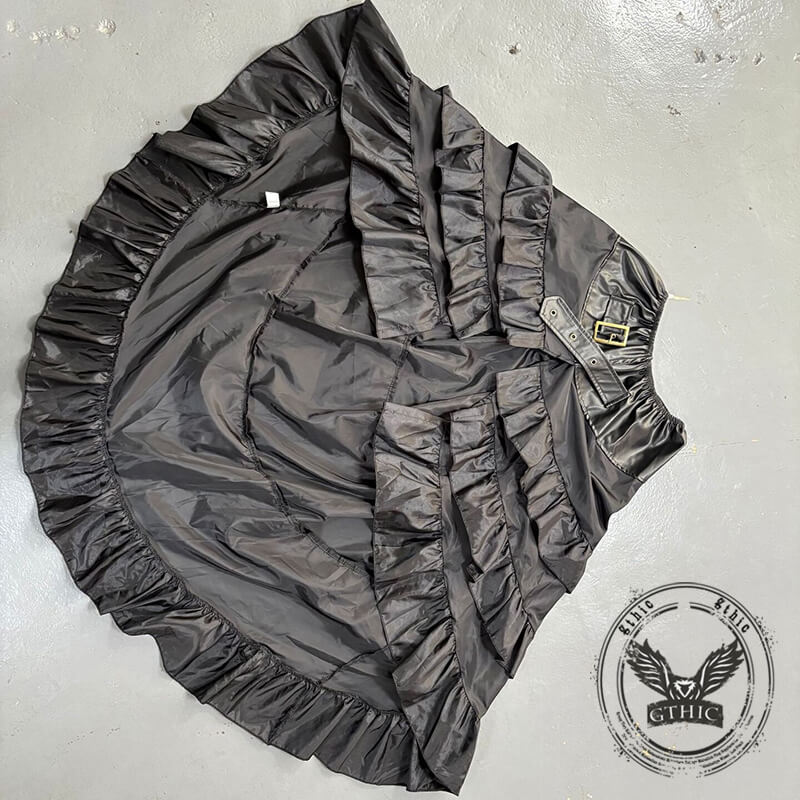 Gothic Style Irregular Ruffled Pirate Maxi Skirt | Gthic.com