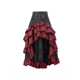 Gothic Style Irregular Ruffled Pirate Maxi Skirt | Gthic.com