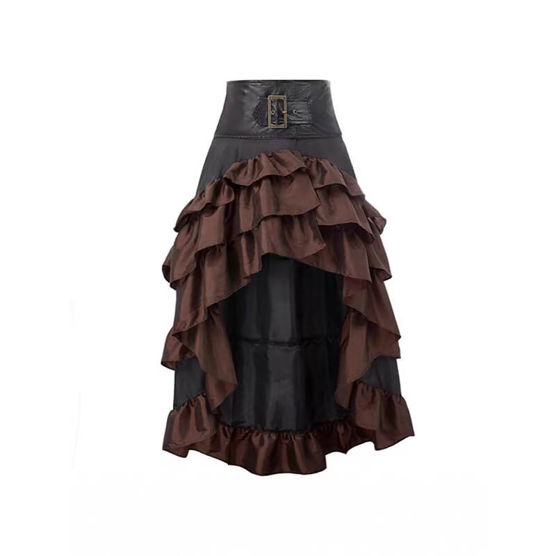 Gothic Style Irregular Ruffled Pirate Maxi Skirt | Gthic.com