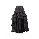 Gothic Style Irregular Ruffled Pirate Maxi Skirt | Gthic.com