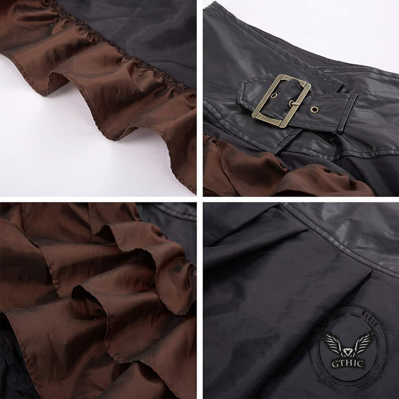 Gothic Style Irregular Ruffled Pirate Maxi Skirt | Gthic.com