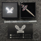 Gothic Sword Gem Sterling Silver Earrings