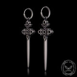 Gothic Sword Gem Sterling Silver Earrings