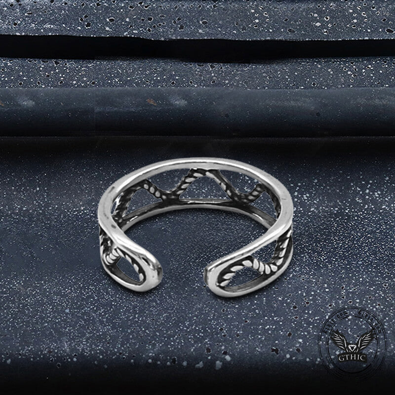 Gothic Sword Hollow Rope Stainless Steel Ring Set