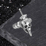 Gothic Sword Skull Stainless Steel Twist Ring | Gthic.com