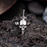 Gothic Sword Skull Stainless Steel Twist Ring