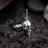 Gothic Sword Skull Stainless Steel Twist Ring