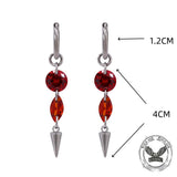 Gothic Teardrop Zircon Spikes Stainless Steel Earrings