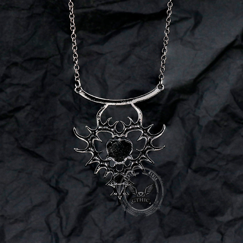 Gothic Thorn Double Heart Alloy Pendant