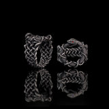 Gothic Thorn Gem Ouroboros Sterling Silver Ring | Gthic.com