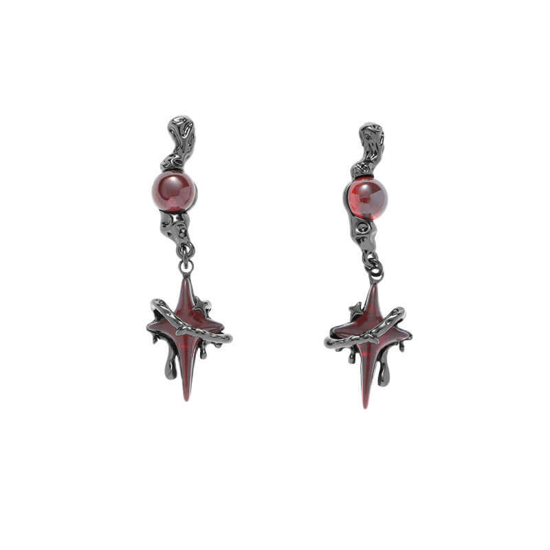 Gothic Thorns Four-Pointed Star Alloy Jewelry Set | Gthic.com
