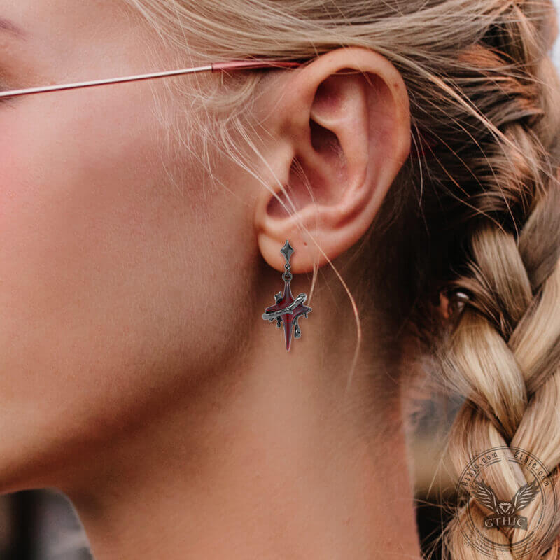 Gothic Thorns Four-Pointed Star Alloy Jewelry Set | Gthic.com