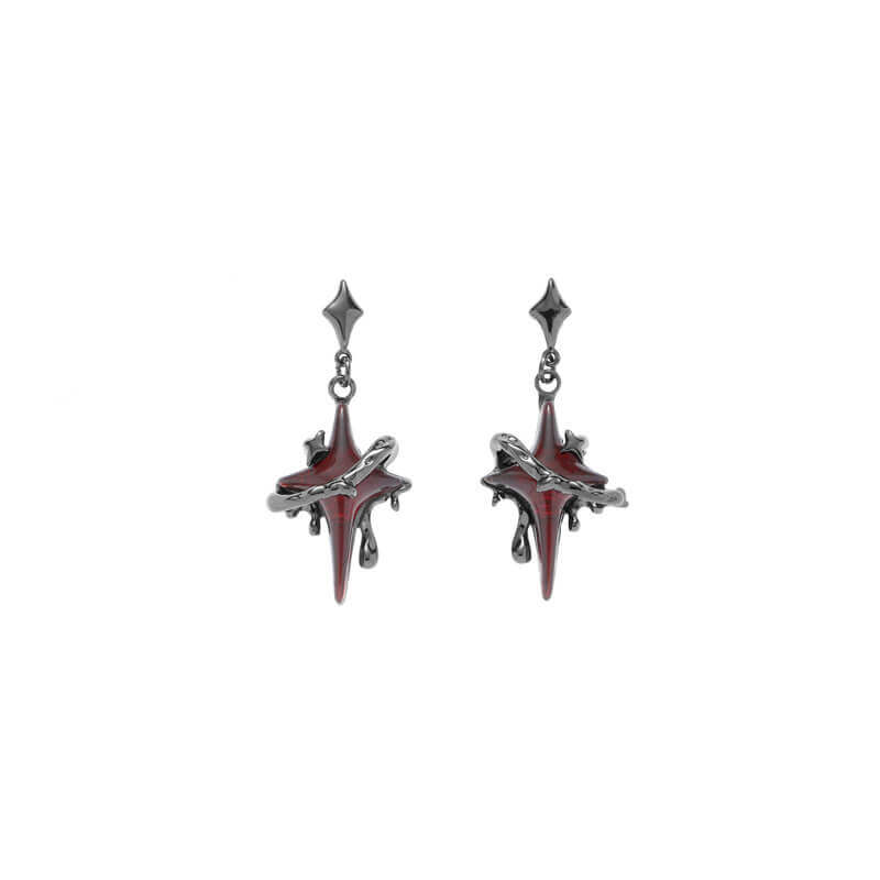 Gothic Thorns Four-Pointed Star Alloy Jewelry Set | Gthic.com