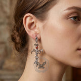 Gothic Thorns Rose Nails Cross Copper Stud Earrings | Gthic.com