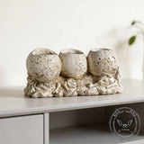 Gothic Three Wise Skulls Resin Vase & Pen Holder