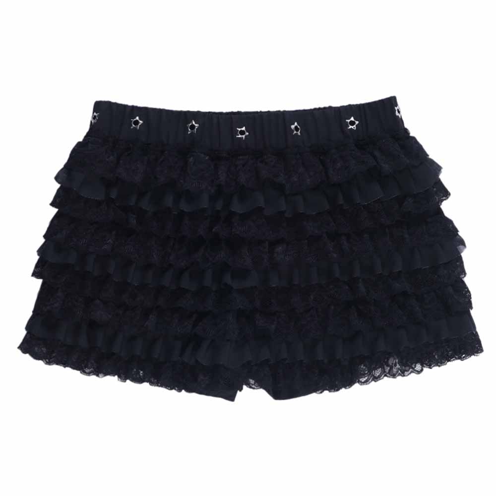 Gothic Tiered Lace Ruffle Cake Skirt Shorts | Gthic.com