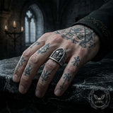 Gothic Till Death Skeleton Lovers Sterling Silver Ring | Gthic.com