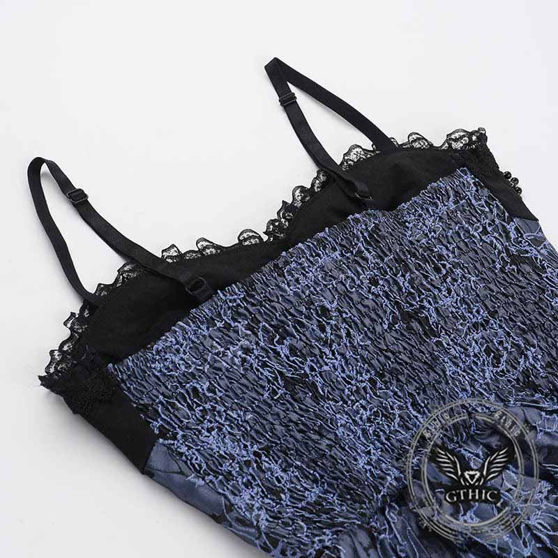 Gothic Two-Tone Jacquard Cover-Up Slip Dress Set