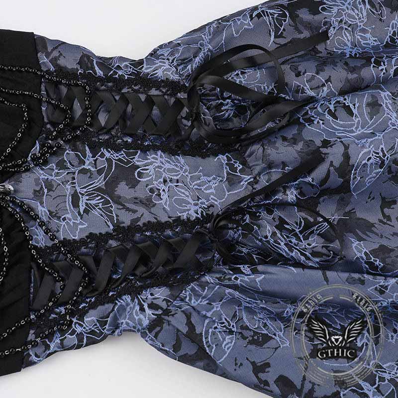 Gothic Two-Tone Jacquard Cover-Up Slip Dress Set